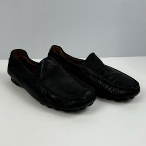 Fieramosca & Co Italian Leather Driving Shoes Black 5.5 Elegant Slip-On Loafer